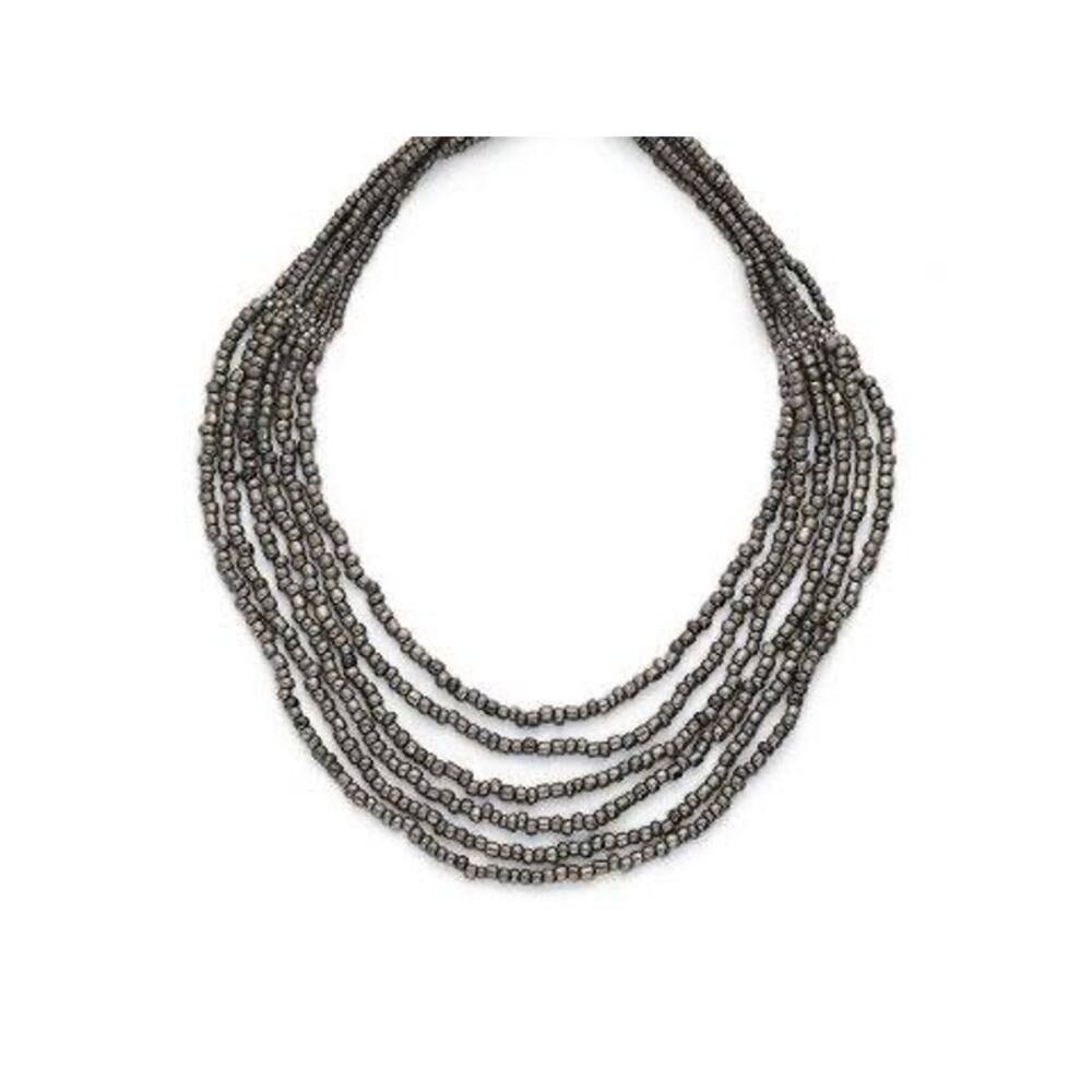 Cookie Lee Metallic Slate Bead Necklace